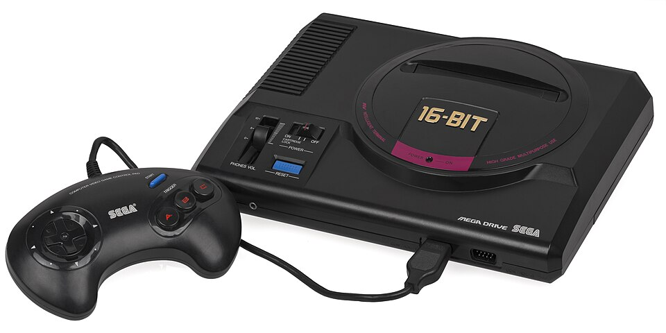 Sega Mega Drive — console de videogame de 16 bits, lançado em 1988