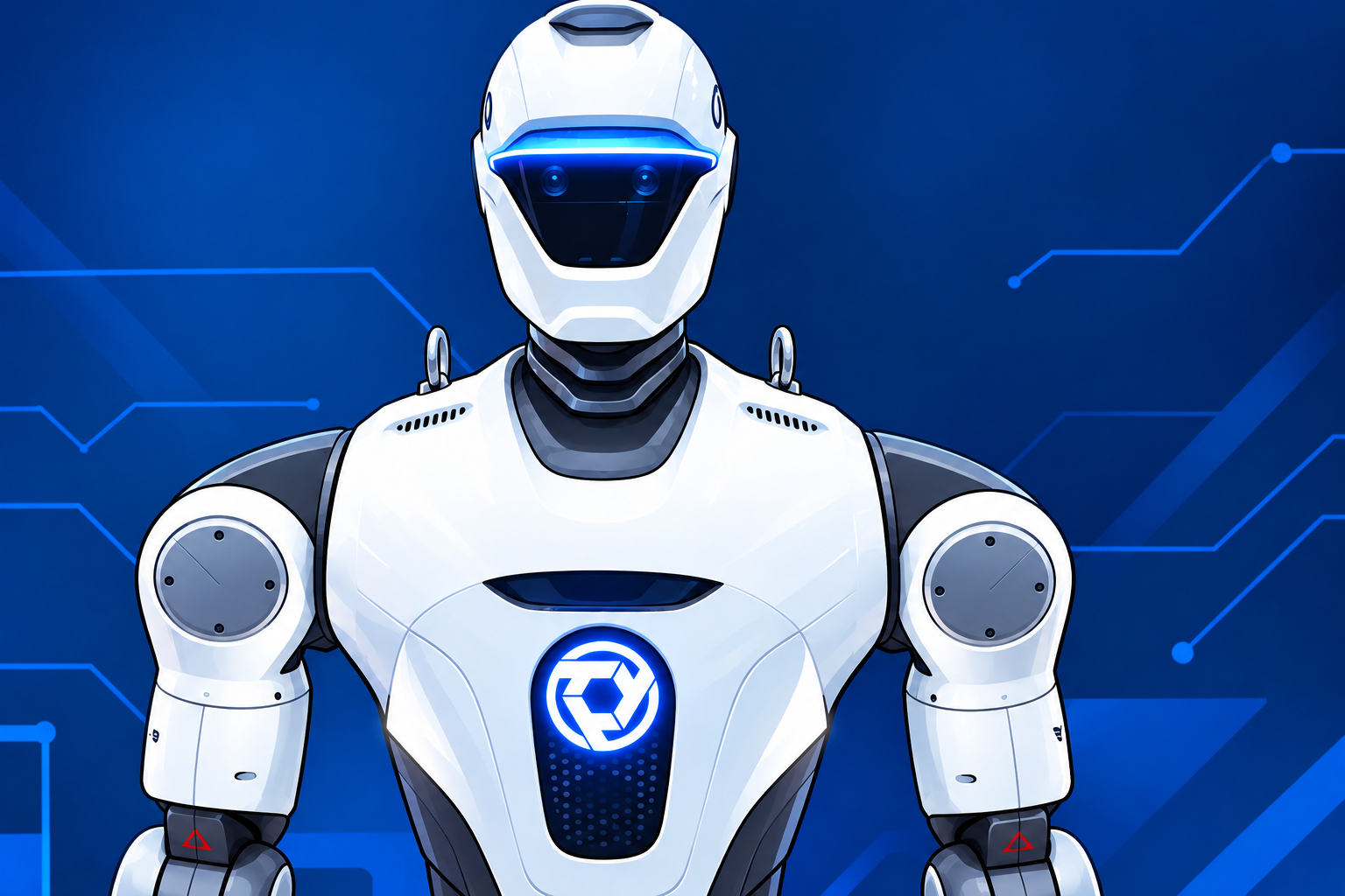 Robô humanoide Arcanjo, desenvolvido para auxiliar profissionais de segurança pública com recursos de robótica e inteligência artificial.
